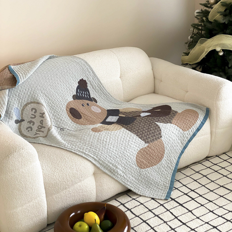 Négy réteg pamut géz törölköző, puha és nedvszívó, szálmentes, Jacquard szövés, 150D, alkalmas felnőttek és gyerekek számára