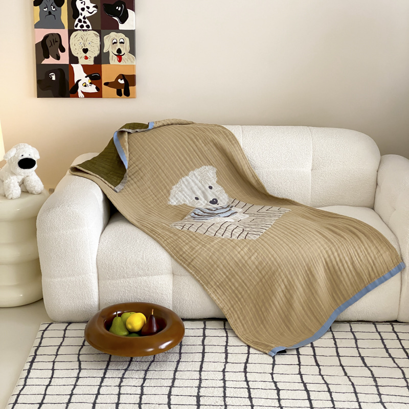 Négy réteg pamut géz törölköző, puha és nedvszívó, szálmentes, Jacquard szövés, 150D, alkalmas felnőttek és gyerekek számára