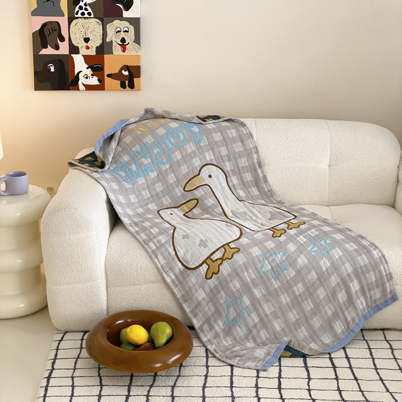 Négy réteg pamut géz törölköző, puha és nedvszívó, szálmentes, Jacquard szövés, 150D, alkalmas felnőttek és gyerekek számára