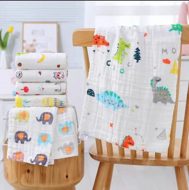 Gauze dvieļa vannai, 6 slāņi, 99% kokvilna, vienkārša diega, logotipa druka iespējama