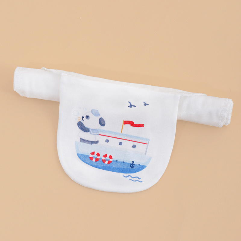 Baba/gyerek pamut-géz törölköző karikatúra mintával, légáteresztő tavasszal-nyáron