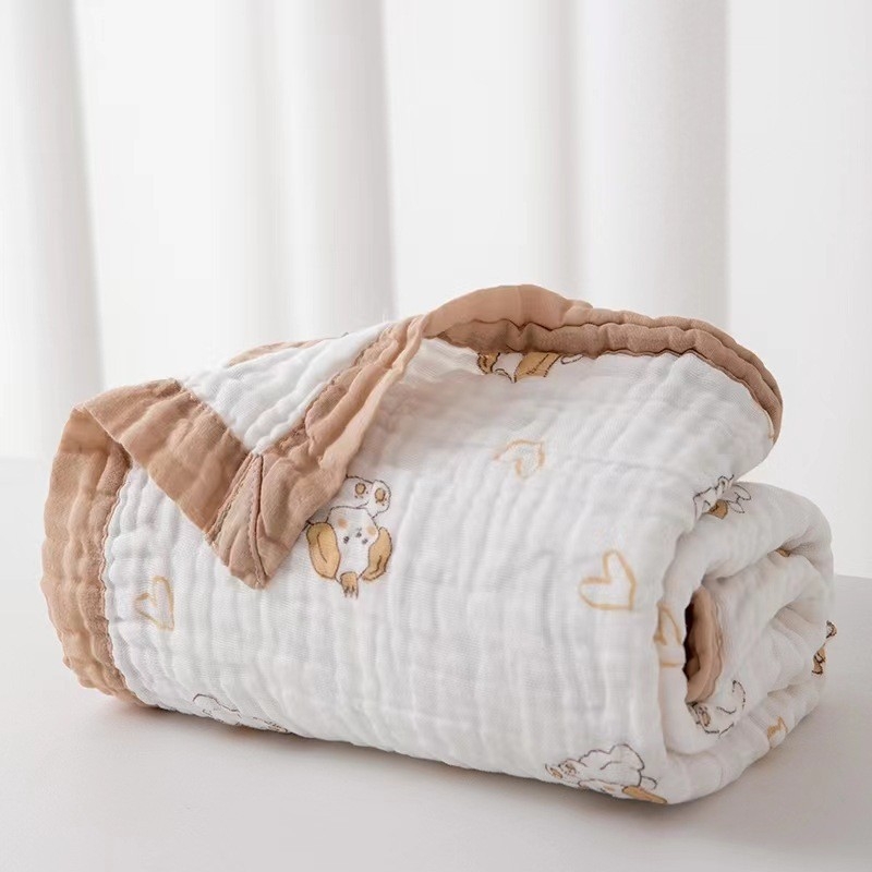 Baba törölköző és becsomoló törölköző készlet, 100% pamut, rajzolt minta, gyors száradás, 200–300 g