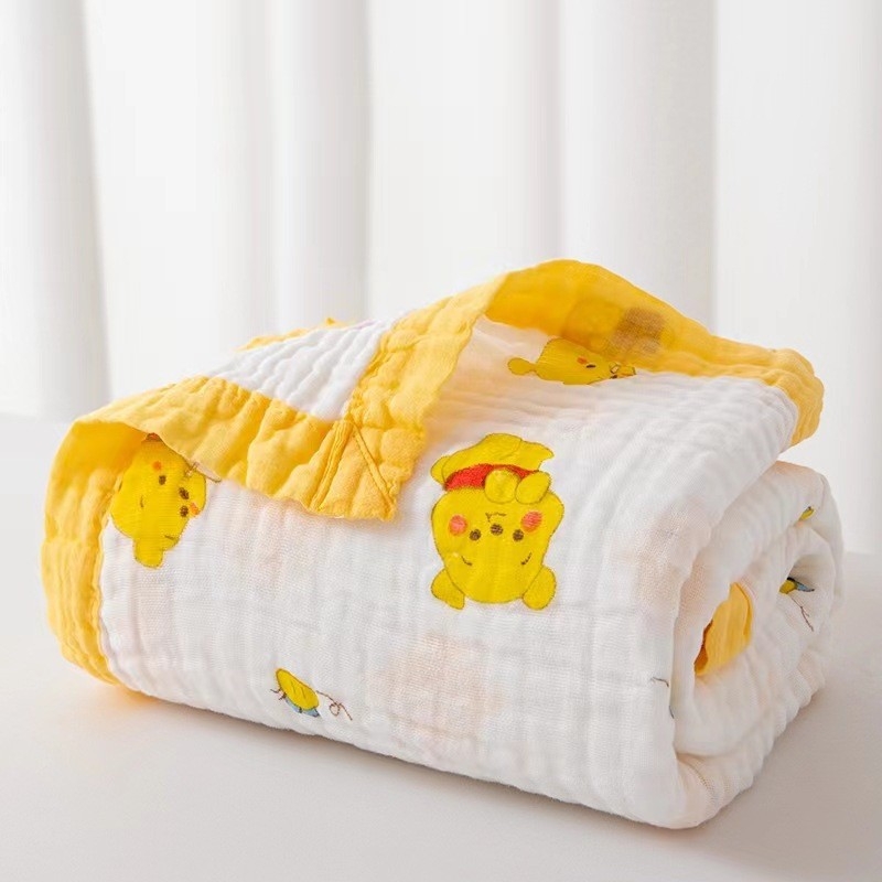 Baba törölköző és becsomoló törölköző készlet, 100% pamut, rajzolt minta, gyors száradás, 200–300 g