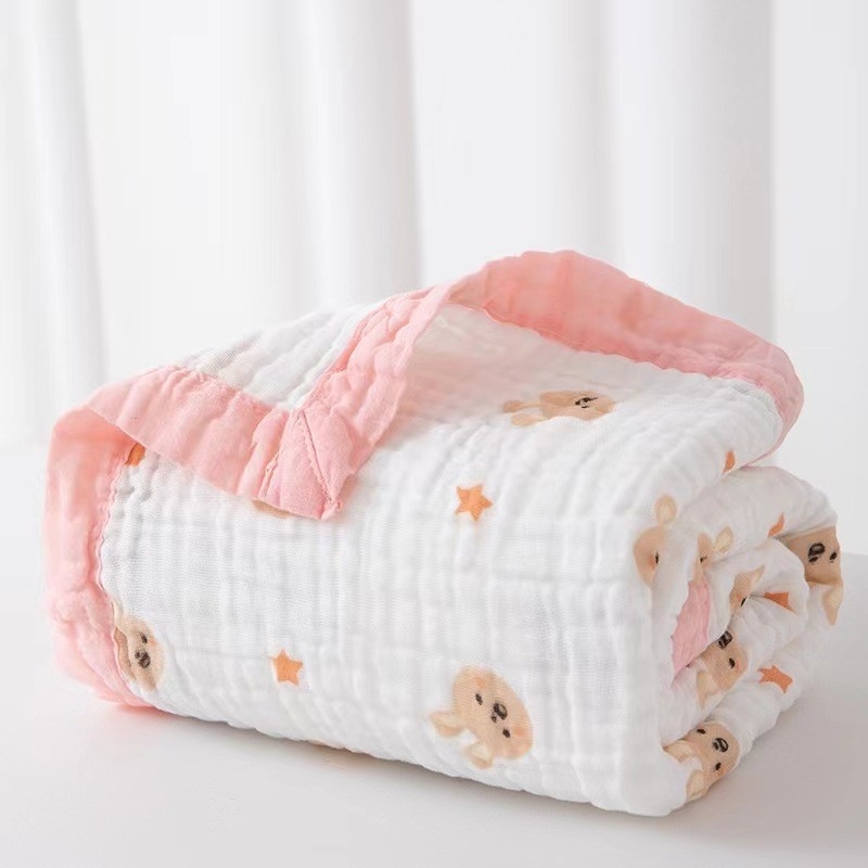 Baba törölköző és becsomoló törölköző készlet, 100% pamut, rajzolt minta, gyors száradás, 200–300 g