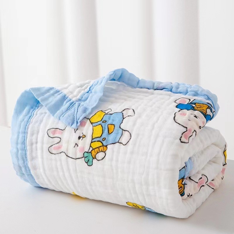 Baba törölköző és becsomoló törölköző készlet, 100% pamut, rajzolt minta, gyors száradás, 200–300 g