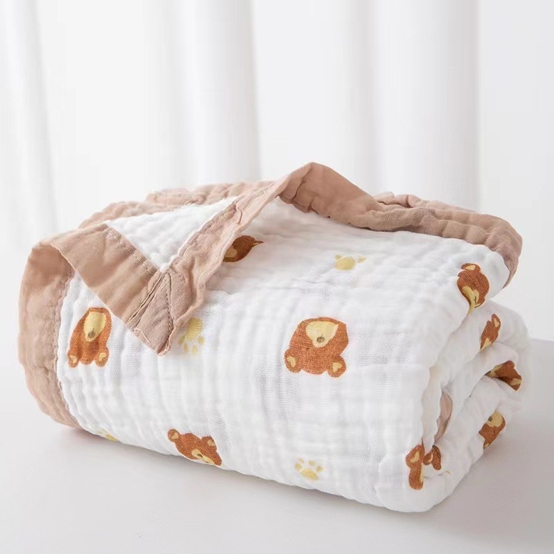 Baba törölköző és becsomoló törölköző készlet, 100% pamut, rajzolt minta, gyors száradás, 200–300 g