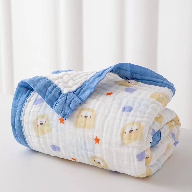 Baba törölköző és becsomoló törölköző készlet, 100% pamut, rajzolt minta, gyors száradás, 200–300 g