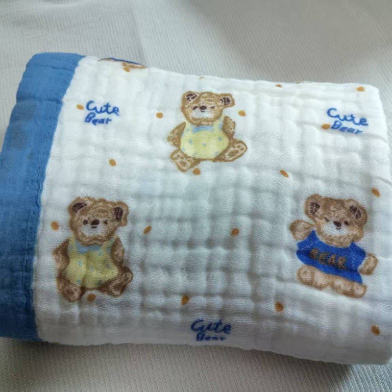 Baba törölköző és becsomoló törölköző készlet, 100% pamut, rajzolt minta, gyors száradás, 200–300 g