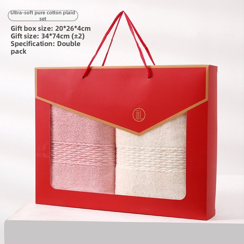 Korāla fleece dvieļu komplekts dāvanas kastē ar logotipu, personalizējams ar izšuvumu/drukāšanu, vienkārša pīšana, 440 g