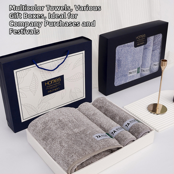 Triju dvieļu komplekts dāvanu kastē, korāla pūkains audums, uzsūcošs, logotipa personalizācija, zīmols Mufanduo