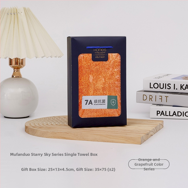 Triju dvieļu komplekts dāvanu kastē, korāla pūkains audums, uzsūcošs, logotipa personalizācija, zīmols Mufanduo