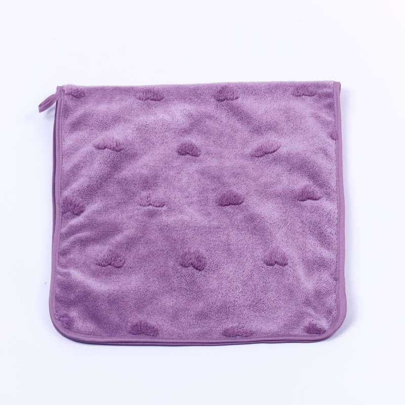Jacquard kupaonski ručnik za tijelo i ručnik za lice s motivom srca i pera, koralni fleece, 150D, 50–80 g