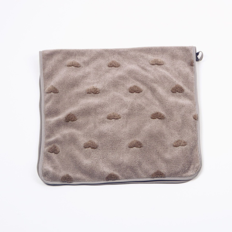 Jacquard kupaonski ručnik za tijelo i ručnik za lice s motivom srca i pera, koralni fleece, 150D, 50–80 g