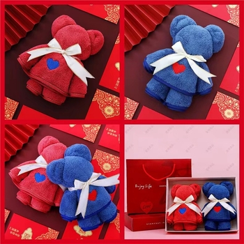 Karu kujuline käterätik korallfliisist, kinkekarp (90 g; bränd Olaichun; logotip trükitud; materjal: korallfliis; õmblemine)