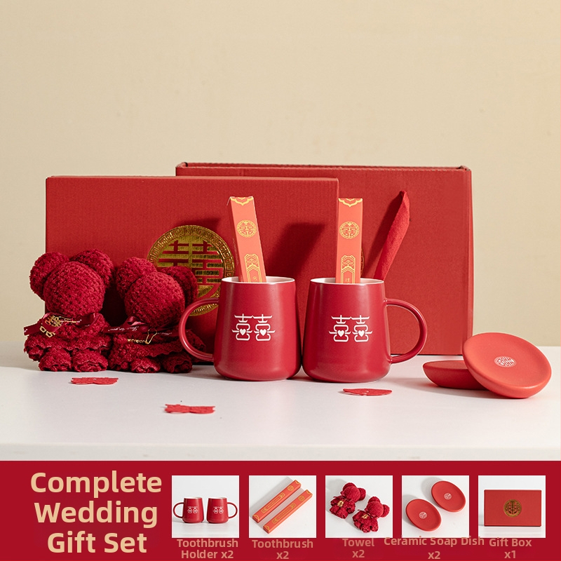 Porcelāna pāra mutes skalošanas krūzes kāzām – cilindriska, vienslāņa, izturīga augstām temperatūrām