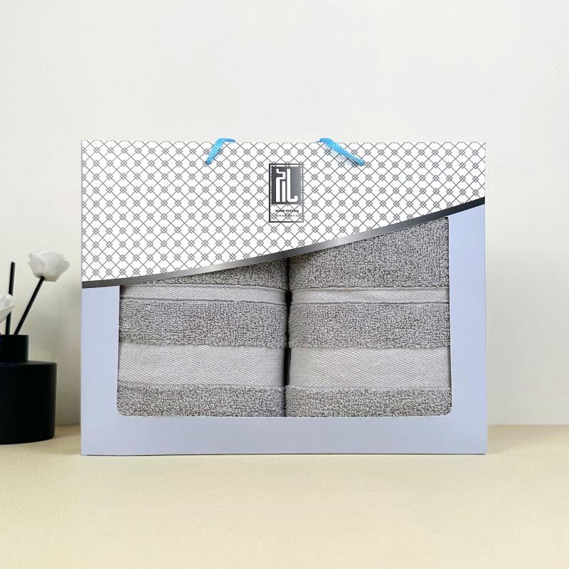 Pamukani ručnici u poklon kutiji, dvostruko pakiranje, 120–140 g, šivanje i jednostavno tkivo, prilagođeni logo