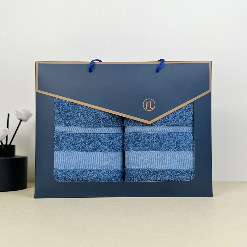 Pamukani ručnici u poklon kutiji, dvostruko pakiranje, 120–140 g, šivanje i jednostavno tkivo, prilagođeni logo