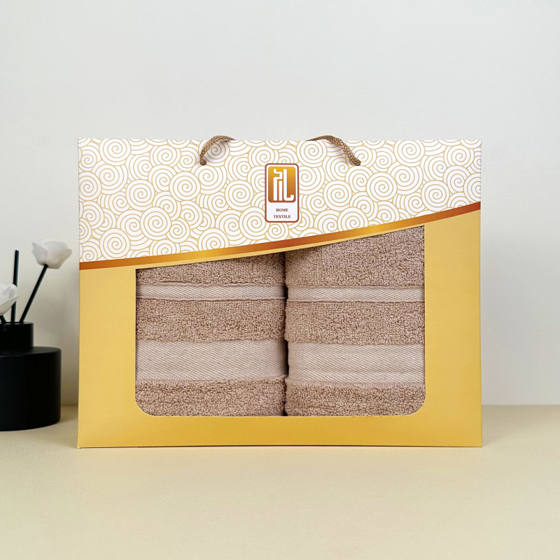 Pamukani ručnici u poklon kutiji, dvostruko pakiranje, 120–140 g, šivanje i jednostavno tkivo, prilagođeni logo