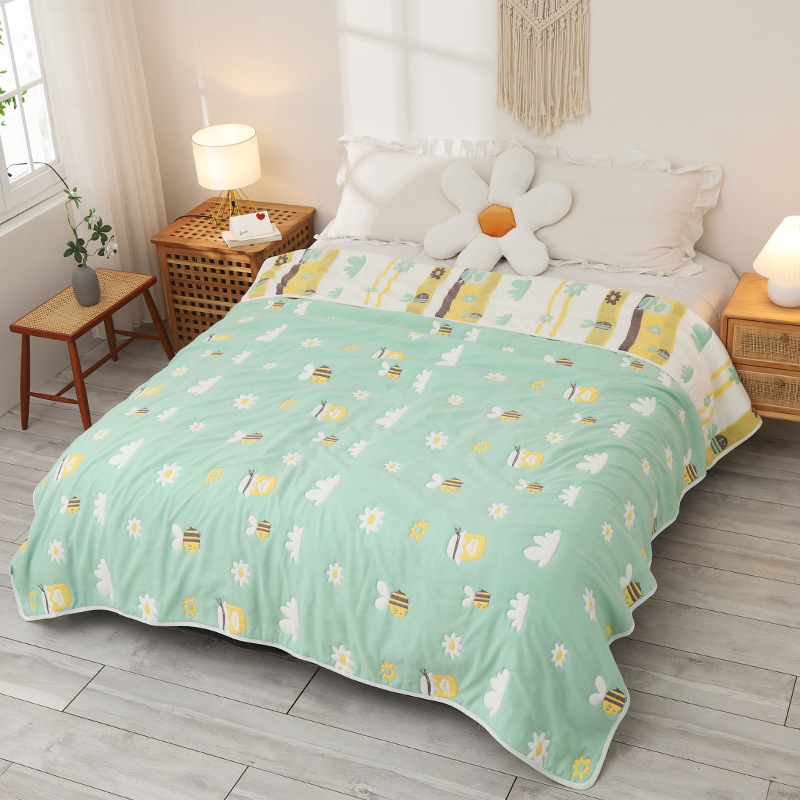 Medvilninis rankšluosčių pledas žiemai, kvėpuojantis audinys su devyniomis skylėmis iš šilkinio pluošto, svoris 2,05–2,50 kg