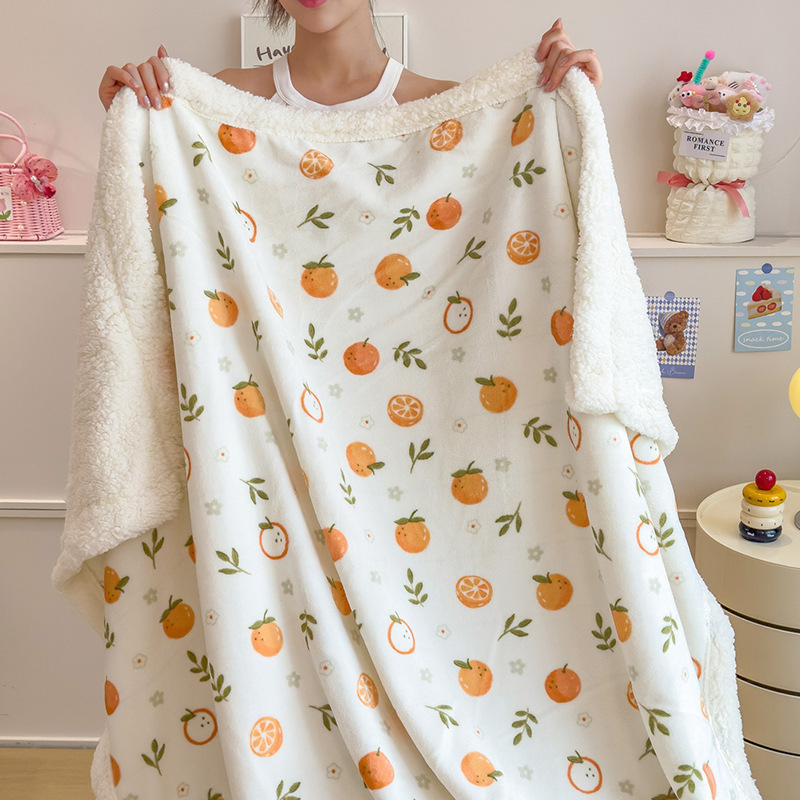 Pătură din fleece de miel, imprimeu desen animat, poliester, 300–500 g