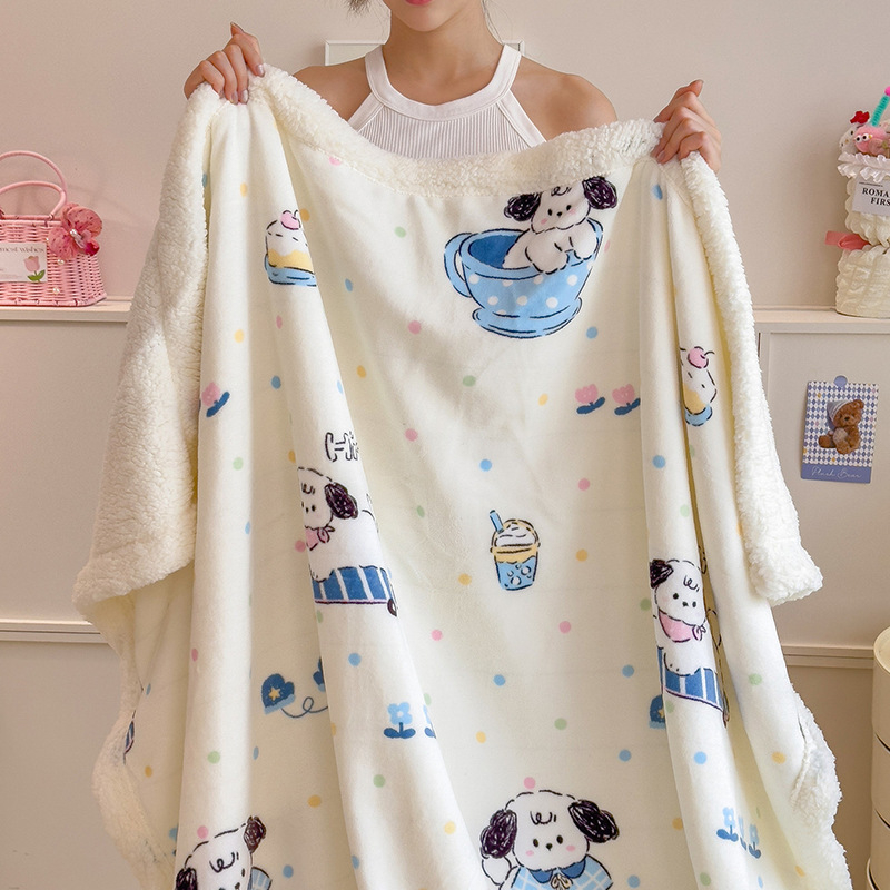 Pătură din fleece de miel, imprimeu desen animat, poliester, 300–500 g