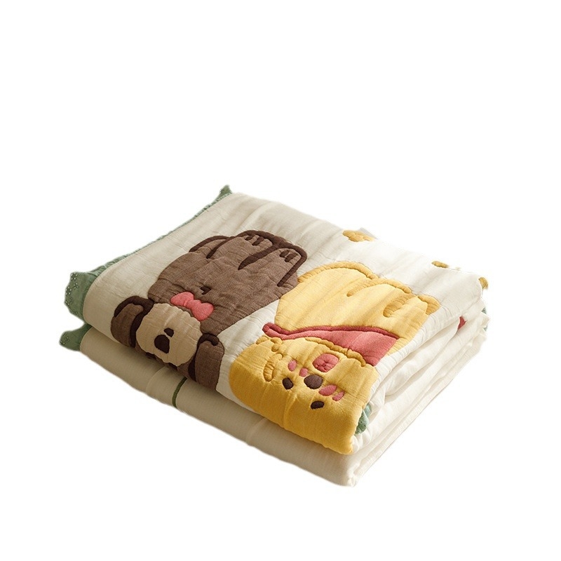 Vaikų rankšluosčio pledas iš marlės, medvilnės, svoris 1,05–1,50 kg, vasara, veikėjų motyvas