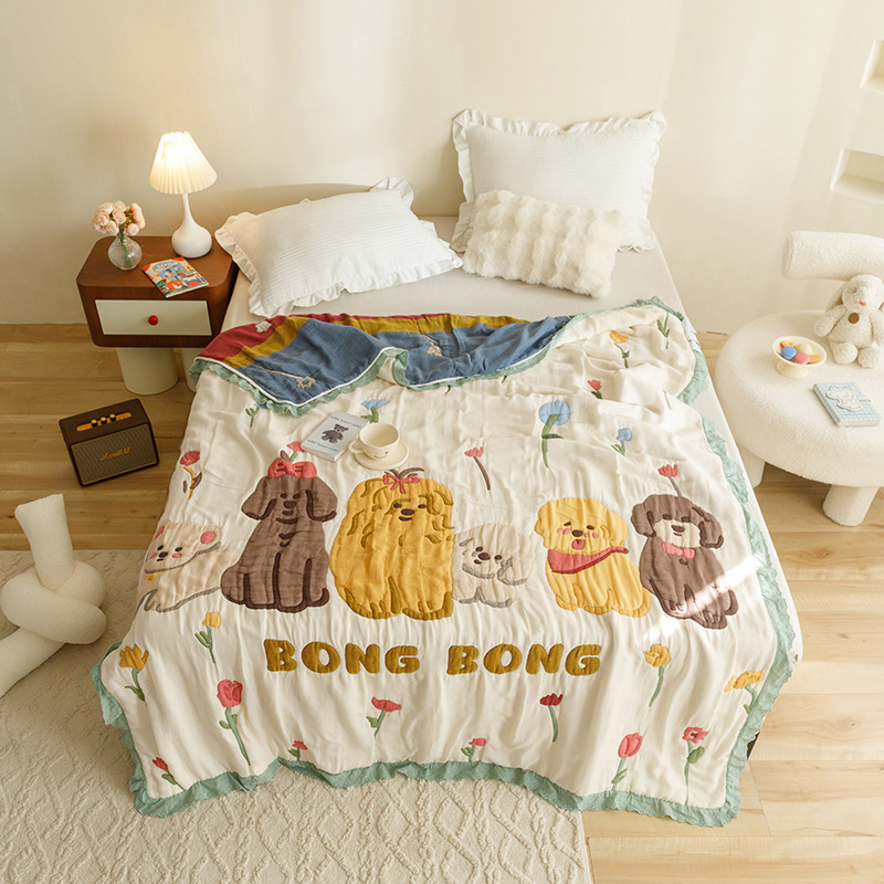 Vaikų rankšluosčio pledas iš marlės, medvilnės, svoris 1,05–1,50 kg, vasara, veikėjų motyvas