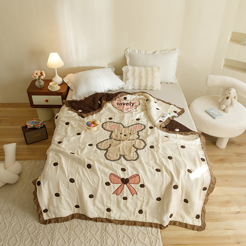 Vaikų rankšluosčio pledas iš marlės, medvilnės, svoris 1,05–1,50 kg, vasara, veikėjų motyvas