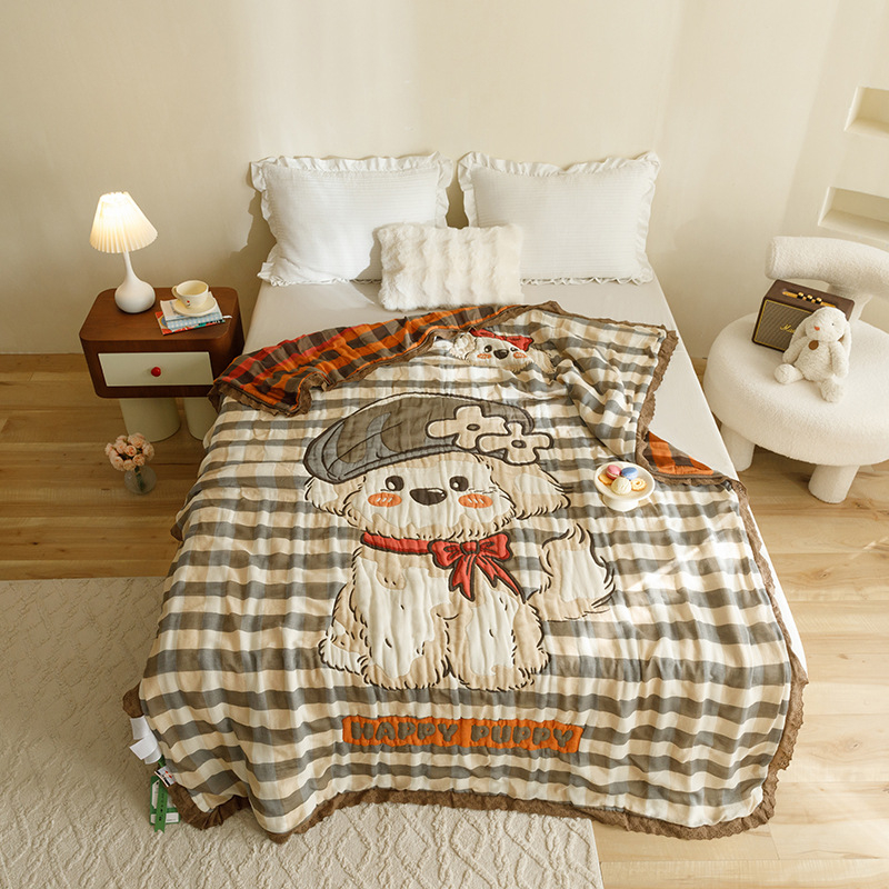 Vaikų rankšluosčio pledas iš marlės, medvilnės, svoris 1,05–1,50 kg, vasara, veikėjų motyvas