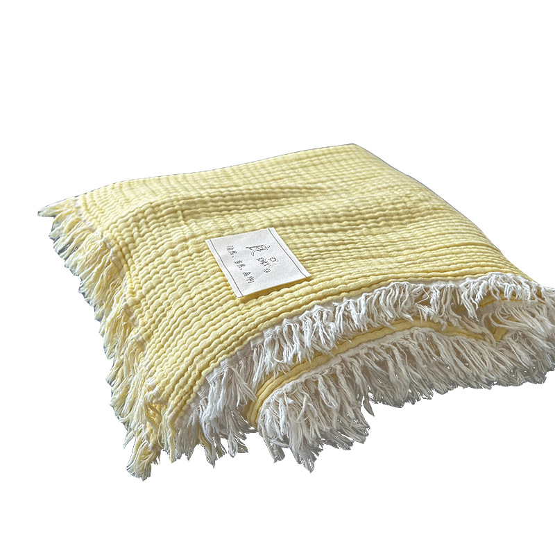 Pătură din bumbac 100% cu patru straturi de tifon, greutate 1000 g, stil minimalist modern, primăvară-toamnă