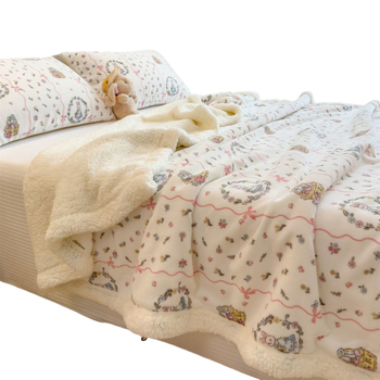 Pliušinė antklodė su gyvūnų ir animacinių motyvais, rankšluosčio tipo antklodė žiemai, Korėjos stiliaus