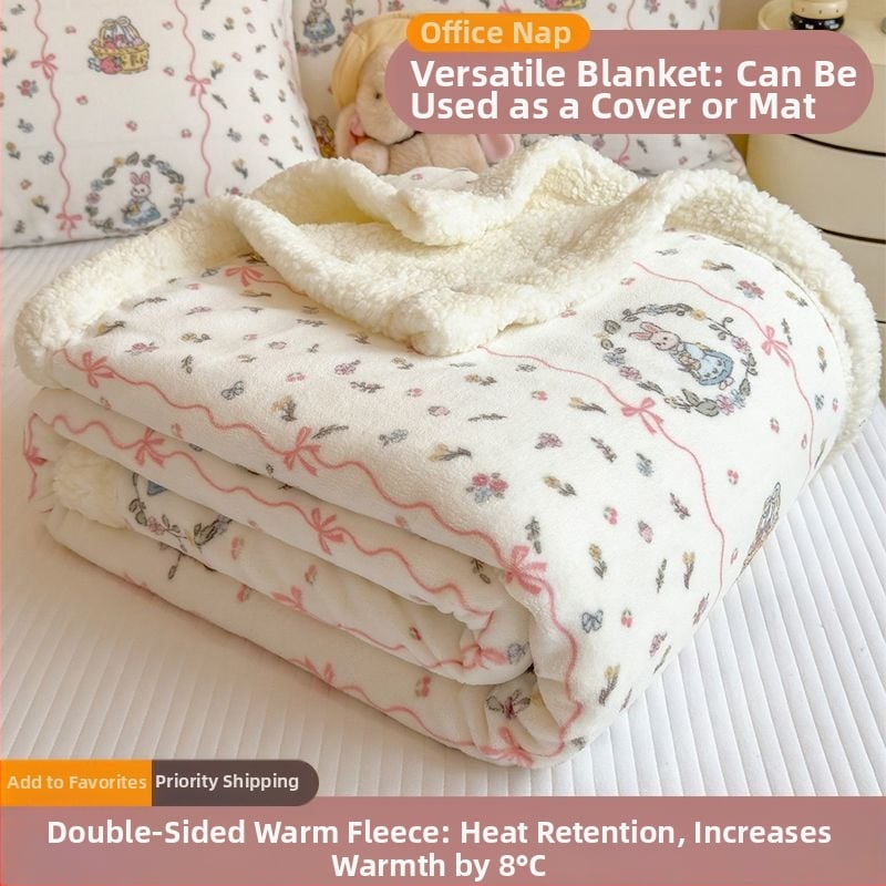 Pliušinė antklodė su gyvūnų ir animacinių motyvais, rankšluosčio tipo antklodė žiemai, Korėjos stiliaus