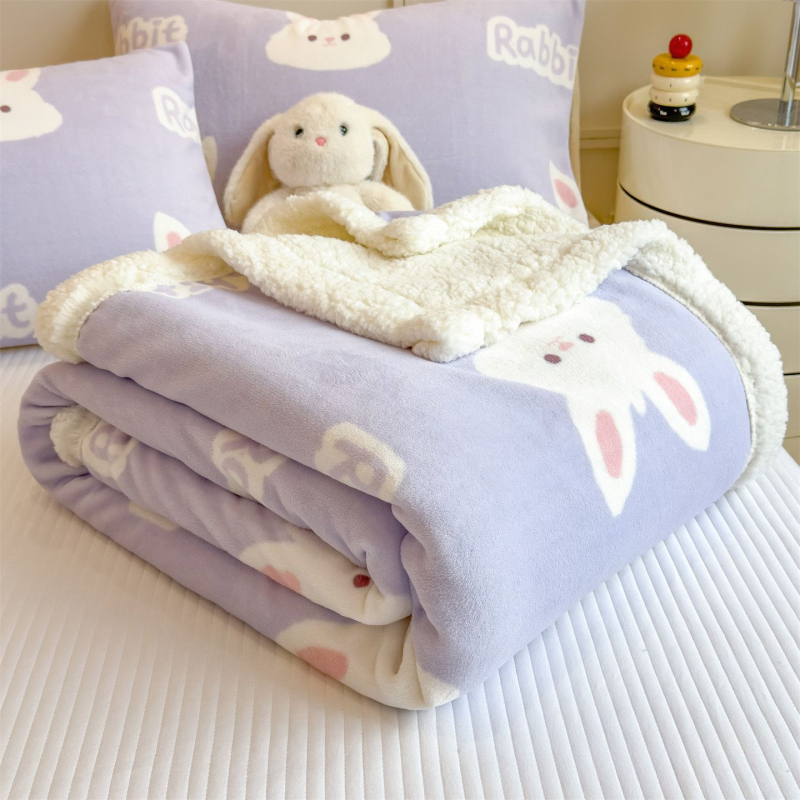 Pliušinė antklodė su gyvūnų ir animacinių motyvais, rankšluosčio tipo antklodė žiemai, Korėjos stiliaus