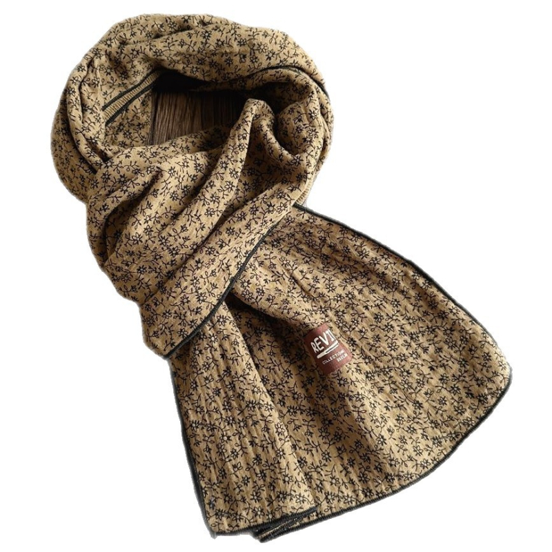 Γυναικείος φουλάρι από βαμβάκι – απλό ύφανση, διατηρεί τη ζεστασιά, άνοιξη και φθινόπωρο, στυλ λογοτεχνικό ρετρό