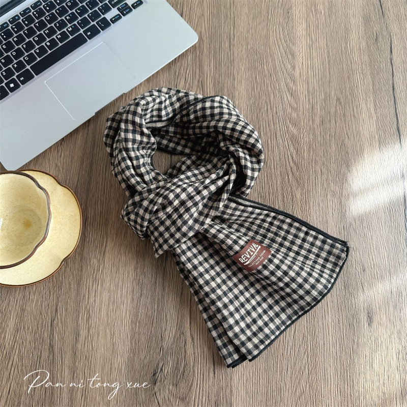 Γυναικείος φουλάρι από βαμβάκι – απλό ύφανση, διατηρεί τη ζεστασιά, άνοιξη και φθινόπωρο, στυλ λογοτεχνικό ρετρό