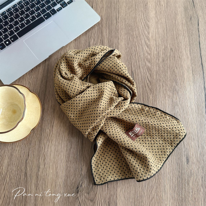 Γυναικείος φουλάρι από βαμβάκι – απλό ύφανση, διατηρεί τη ζεστασιά, άνοιξη και φθινόπωρο, στυλ λογοτεχνικό ρετρό