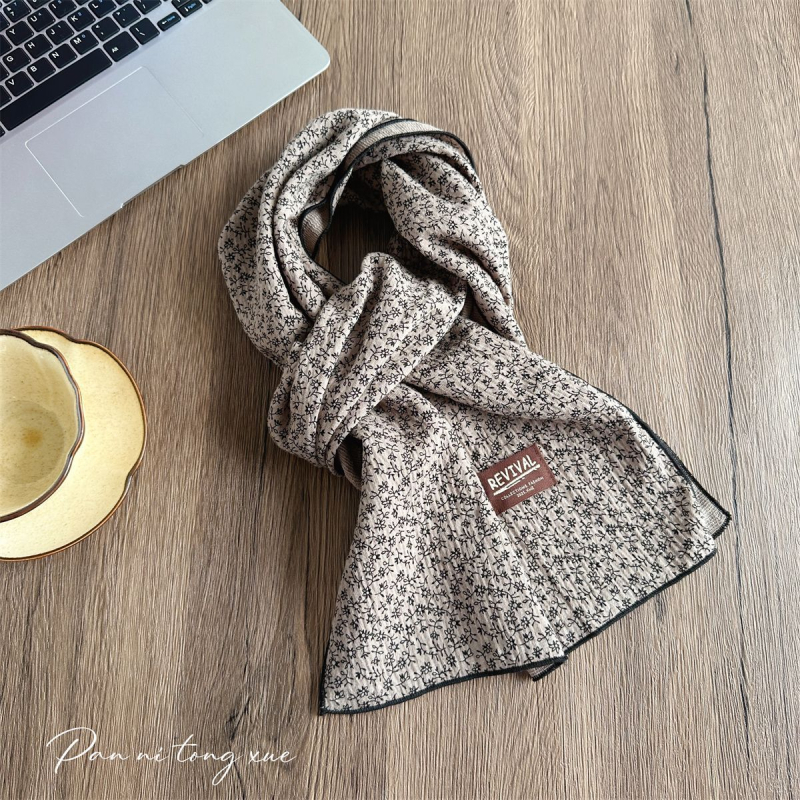 Γυναικείος φουλάρι από βαμβάκι – απλό ύφανση, διατηρεί τη ζεστασιά, άνοιξη και φθινόπωρο, στυλ λογοτεχνικό ρετρό