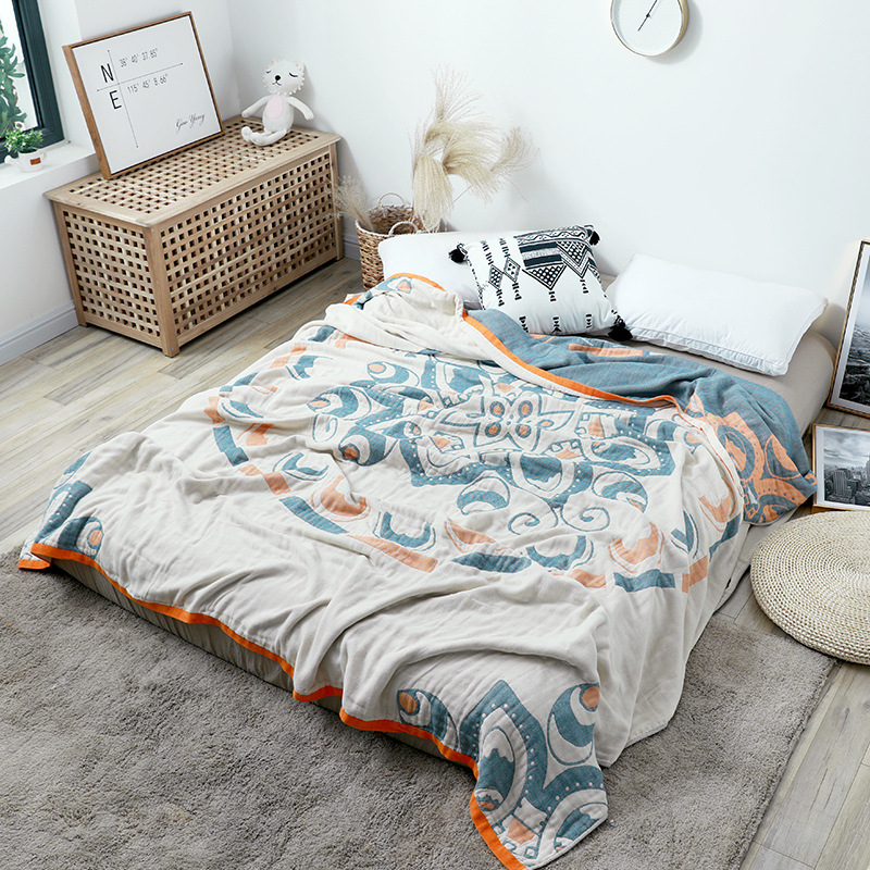 Japoninio stiliaus rankšluosčio antklodė iš 100% medvilnės, orui laidus gauzės audinys, sunkus ir minkštas, 1,55–2,00 kg