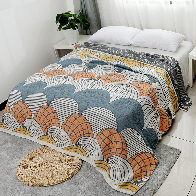 Japoninio stiliaus rankšluosčio antklodė iš 100% medvilnės, orui laidus gauzės audinys, sunkus ir minkštas, 1,55–2,00 kg