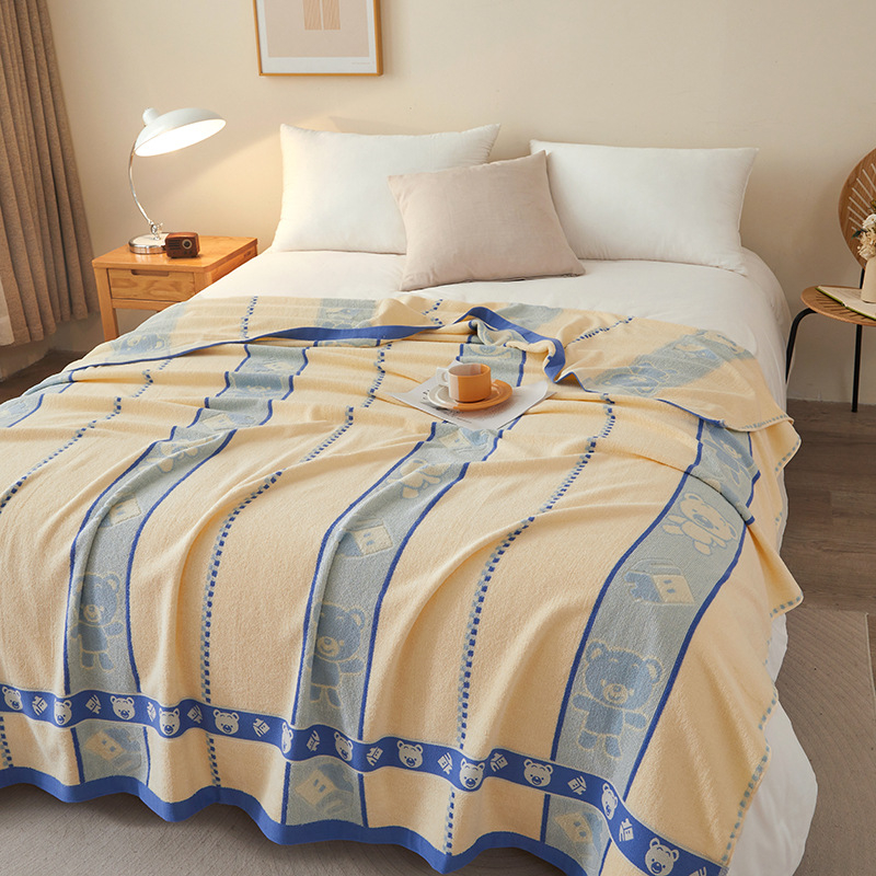 Medvilninė rankšluosčio antklodė su retro stiliumi ir gėlių raštu, reaktyvinis spausdinimas, svoris 0,55–1,00 kg, tinkama pavasariui ir rudeniui