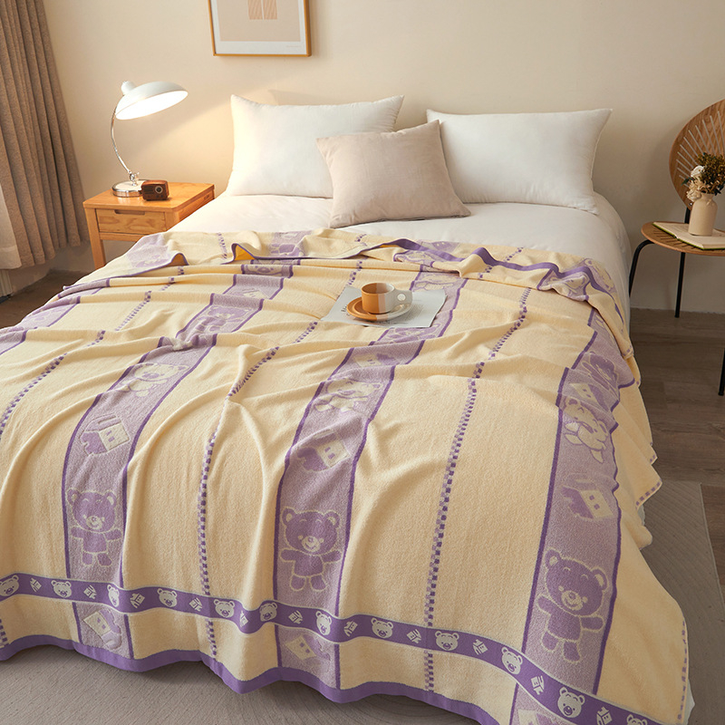 Medvilninė rankšluosčio antklodė su retro stiliumi ir gėlių raštu, reaktyvinis spausdinimas, svoris 0,55–1,00 kg, tinkama pavasariui ir rudeniui