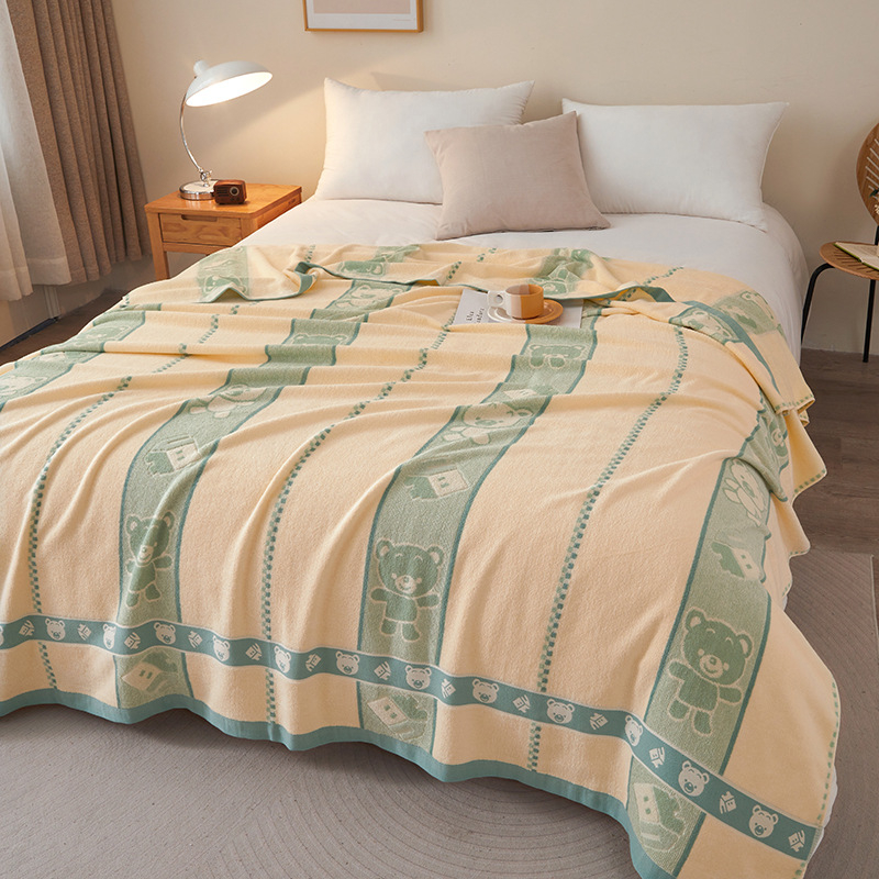 Medvilninė rankšluosčio antklodė su retro stiliumi ir gėlių raštu, reaktyvinis spausdinimas, svoris 0,55–1,00 kg, tinkama pavasariui ir rudeniui