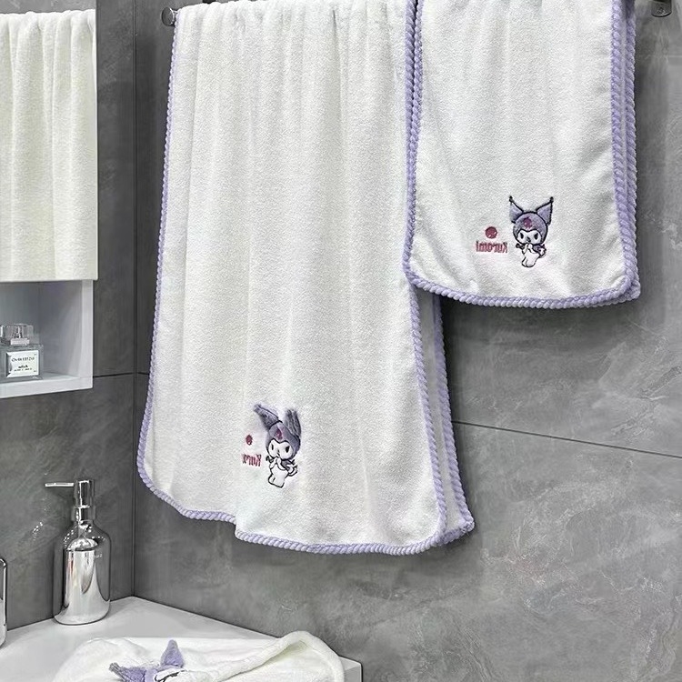 Soft tide Koral fleece fürdőlepedő készlet, hímzett, szegélyezett, sima szövés, 80 szál