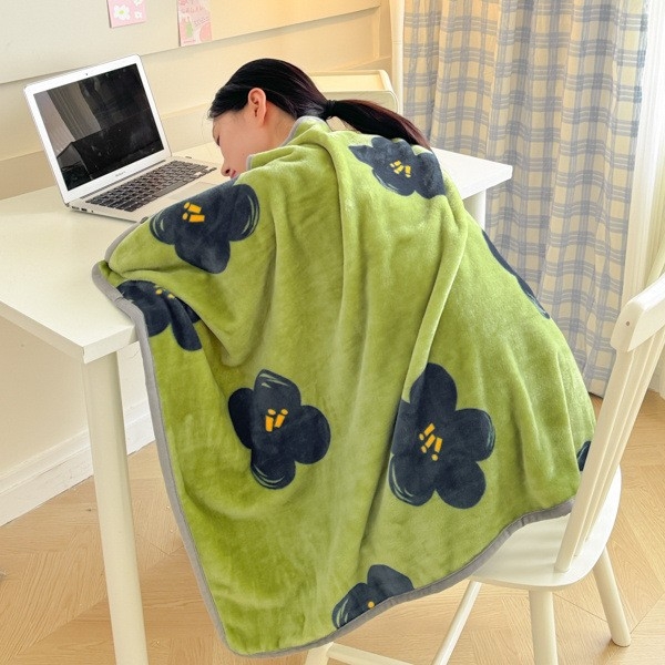 Koralinis veliūro šalių pledas, žiemai tinkamas lovai ir svetainei, 95% poliesteris, karikatūros spaudas, 0.5 kg