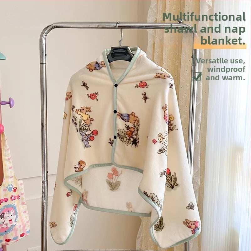 Koralinis veliūro šalių pledas, žiemai tinkamas lovai ir svetainei, 95% poliesteris, karikatūros spaudas, 0.5 kg