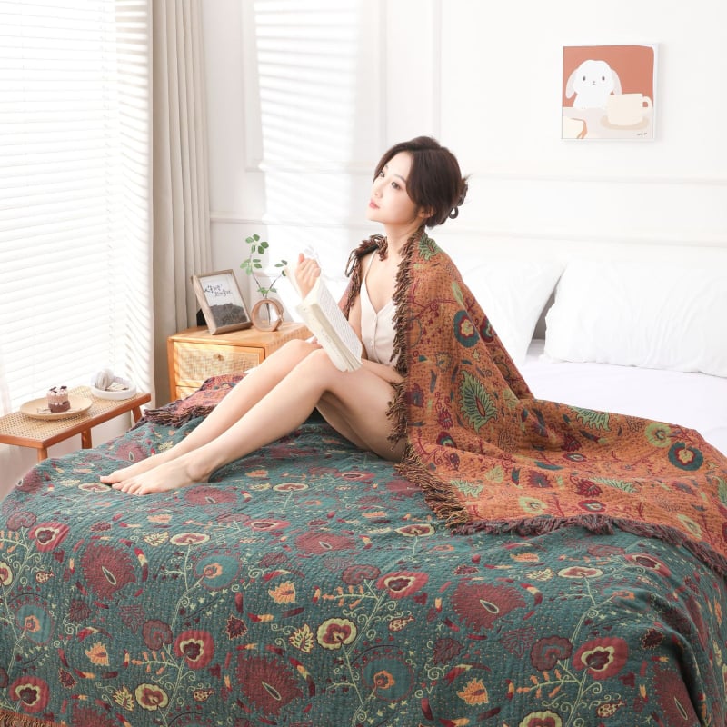 Medvilninė rankšluosčio antklodė Wheat weaving, 1500–1999 g, tinkama visiems sezonams, karikatūrinis raštas