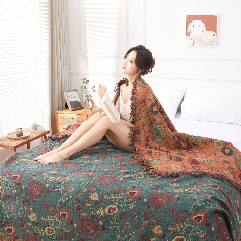 Medvilninė rankšluosčio antklodė Wheat weaving, 1500–1999 g, tinkama visiems sezonams, karikatūrinis raštas