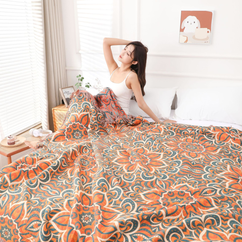 Medvilninė rankšluosčio antklodė Wheat weaving, 1500–1999 g, tinkama visiems sezonams, karikatūrinis raštas