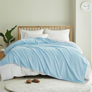 Flanelės pledas, visų metų laikotarpiams, korėjietiško stiliaus, svoris iki 300 g, poliesterio mišinys, vientisas raštas, tinkamas lovai