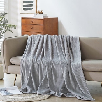 Flanelės pledas, visų metų laikotarpiams, korėjietiško stiliaus, svoris iki 300 g, poliesterio mišinys, vientisas raštas, tinkamas lovai